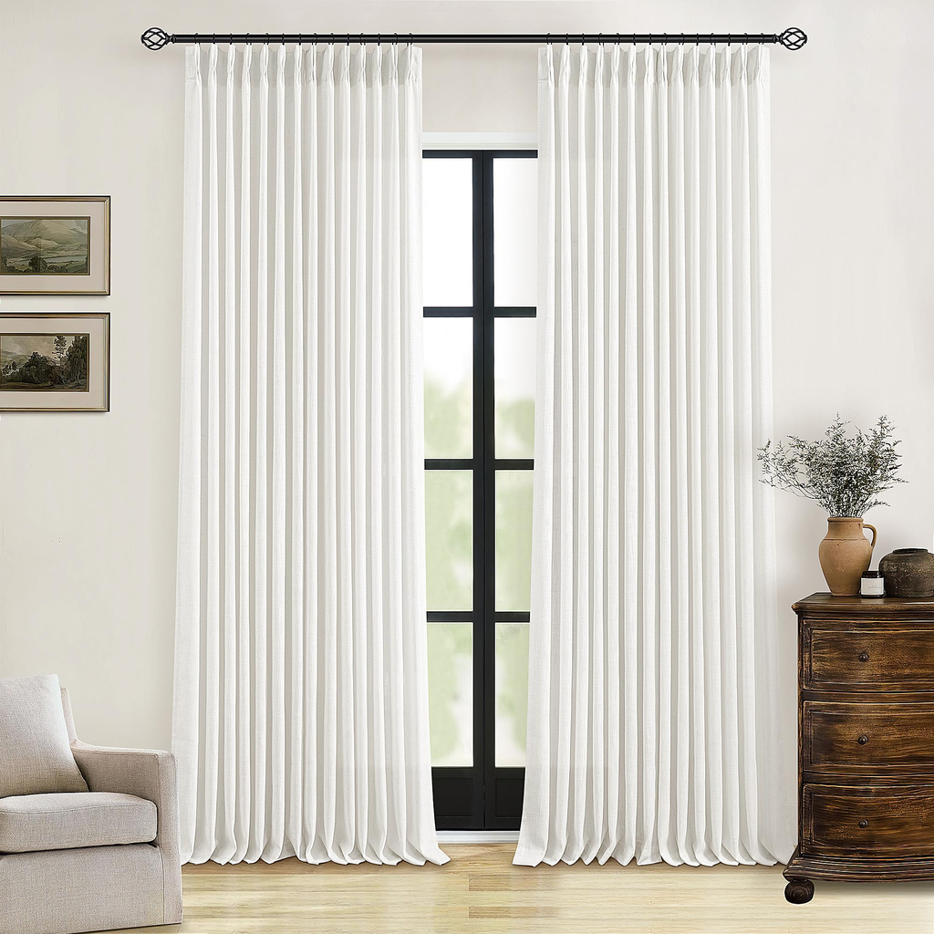 Decorative Linen Curtain Panel - Set of 2
