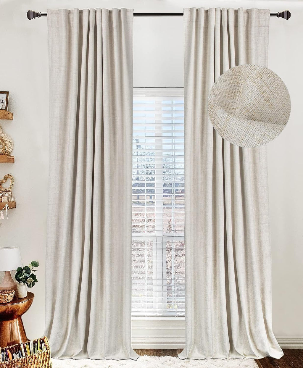 Frazier SBNovaGrid Rod Pocket Curtain Panels styled product scene
