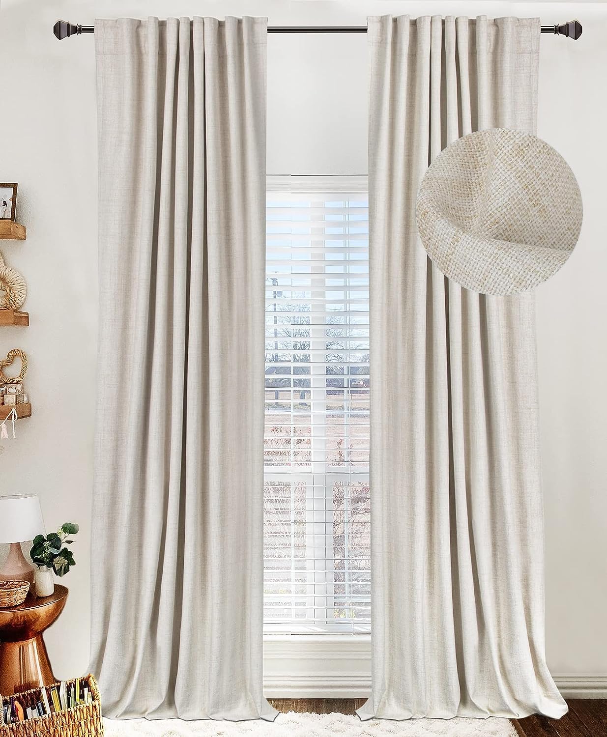 Frazier SBNovaGrid Rod Pocket Curtain Panels styled product scene