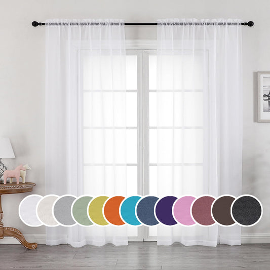 Frazier Window Goods Voile Sheer Curtain Panel Set studio product photo