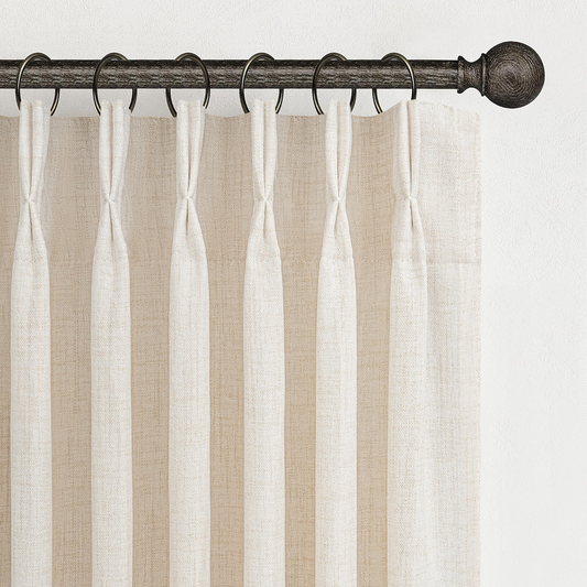 Large Linen Curtain Panel - Black