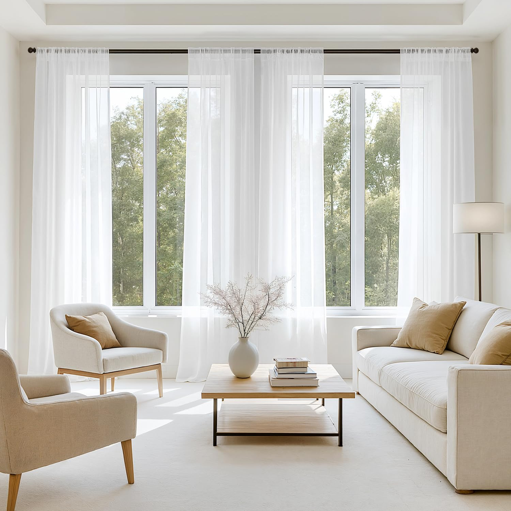 Foldable Sheer Curtain Panel - 2 Pack