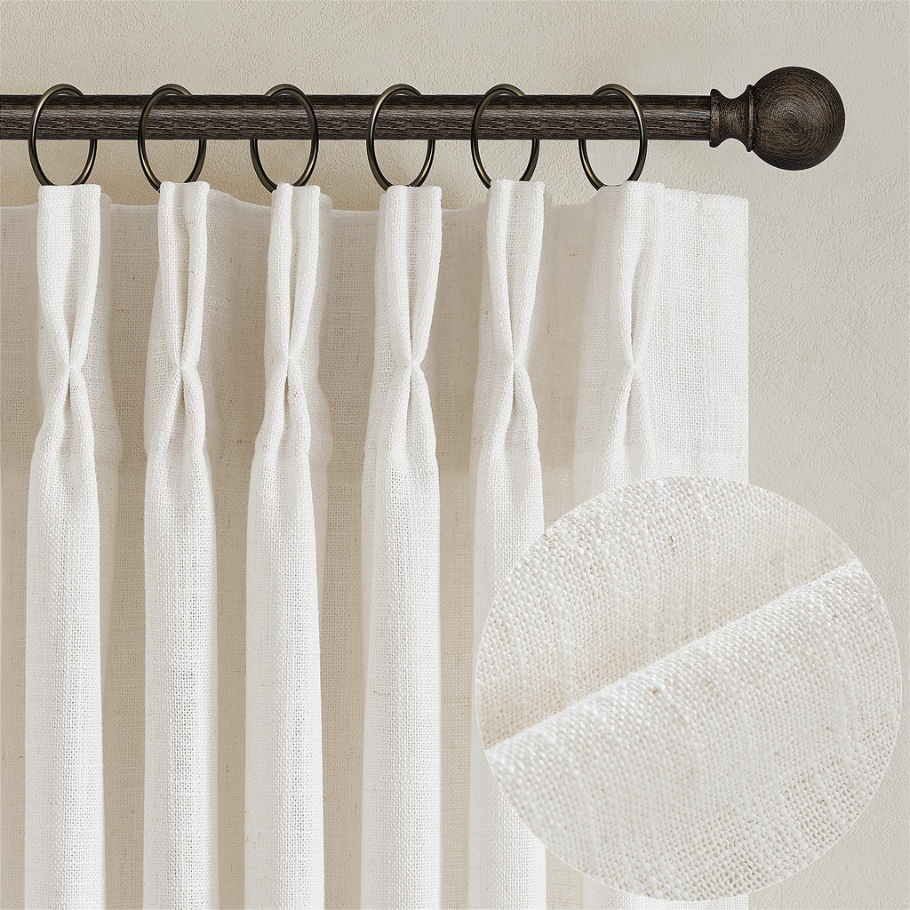 Decorative Linen Curtain Panel - Medium