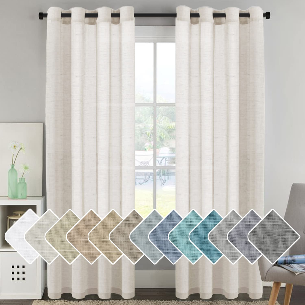Decorative Linen Curtain Panel - Large