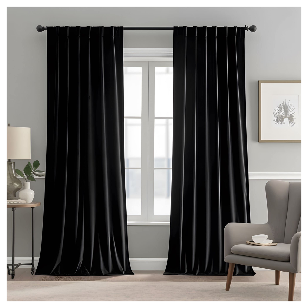 Velvet Curtain Panel Pair 96 in product photo