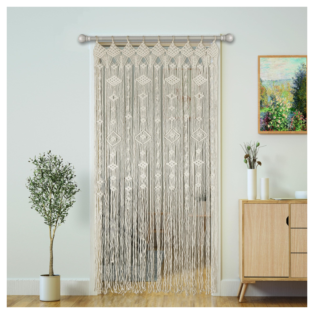 Macrame Door Curtain 84 in product photo