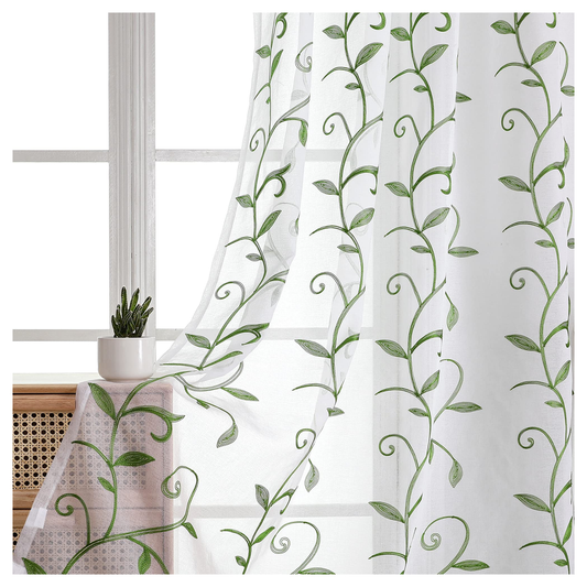 Embroidered Curtain Panel 63 in product photo