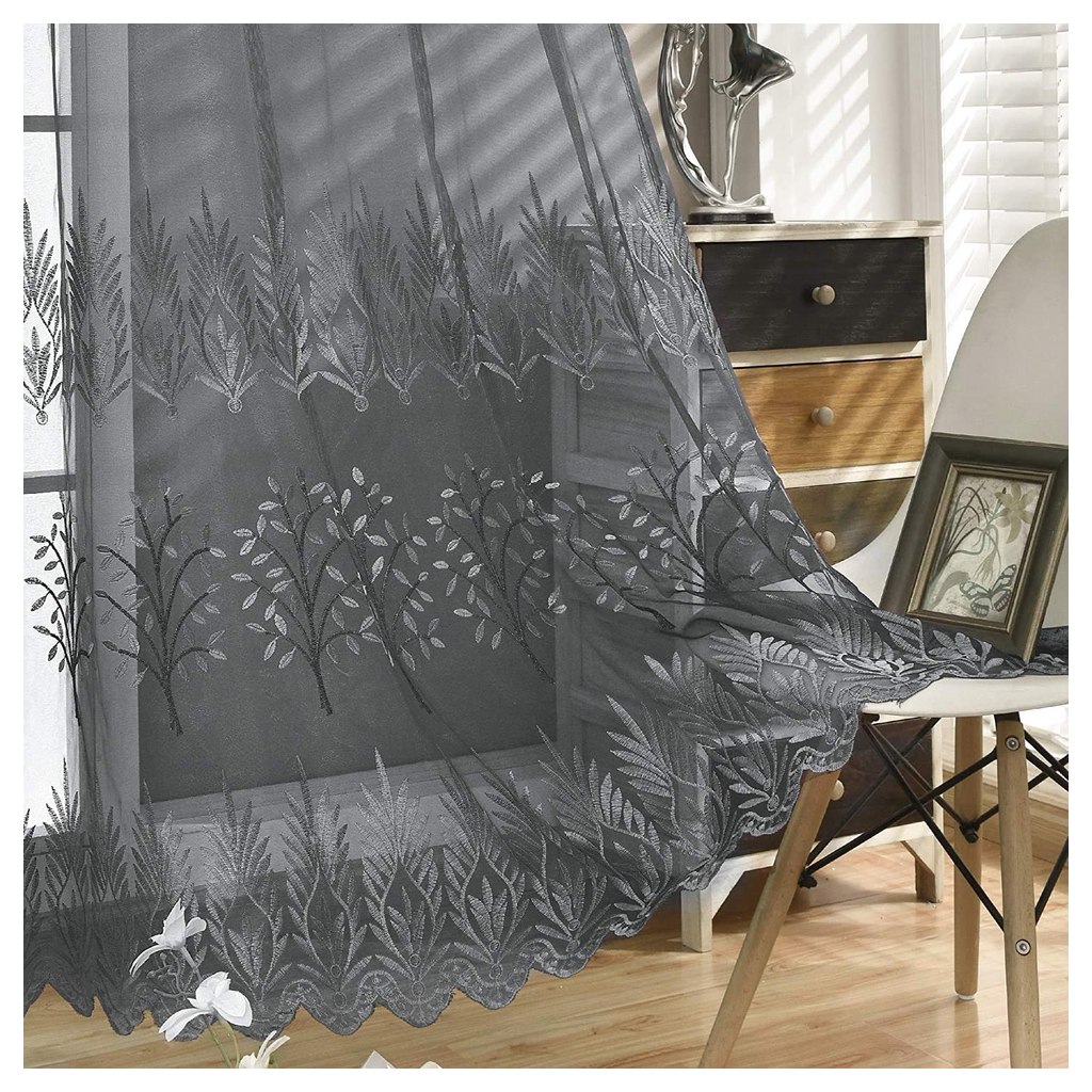 Embroidered Curtain Panel 84 in product photo
