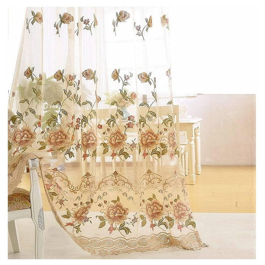 Embroidered Curtain Panel 96 in product photo