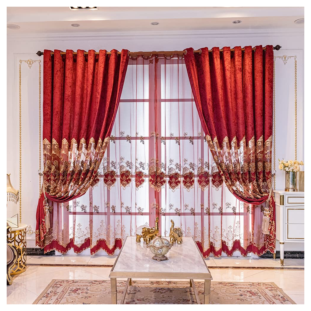 Embroidered Curtain Panel 108 in product photo